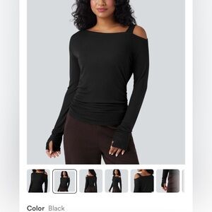 NWT Halara One-Shoulder Long Sleeve Asymmetrical Casual Shirt Small